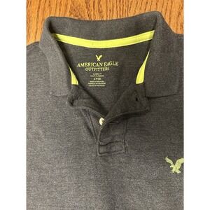 American Eagles Outfitters Polo Mens Shirt Short Sleeves Dark Gray Size S